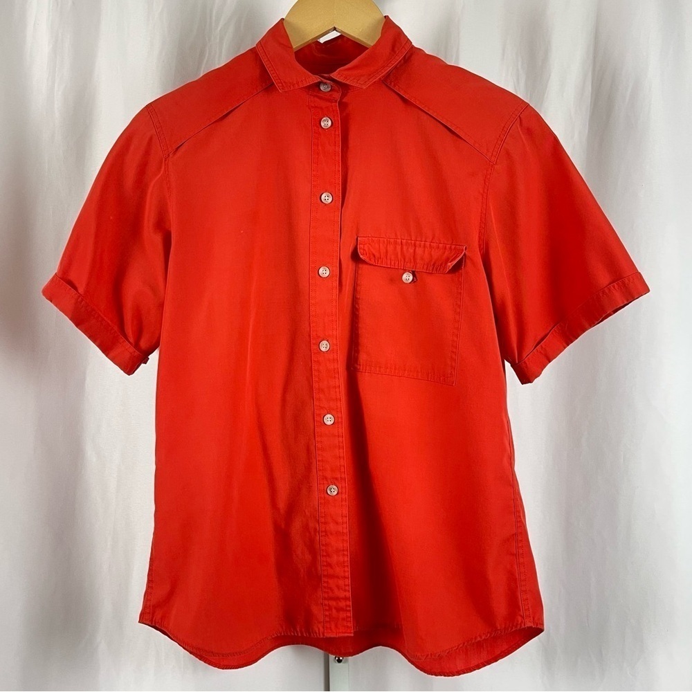 Liz Claiborne Size 8 Outdoor Hiking Button Down Shirt Safari Vibrant Breathable